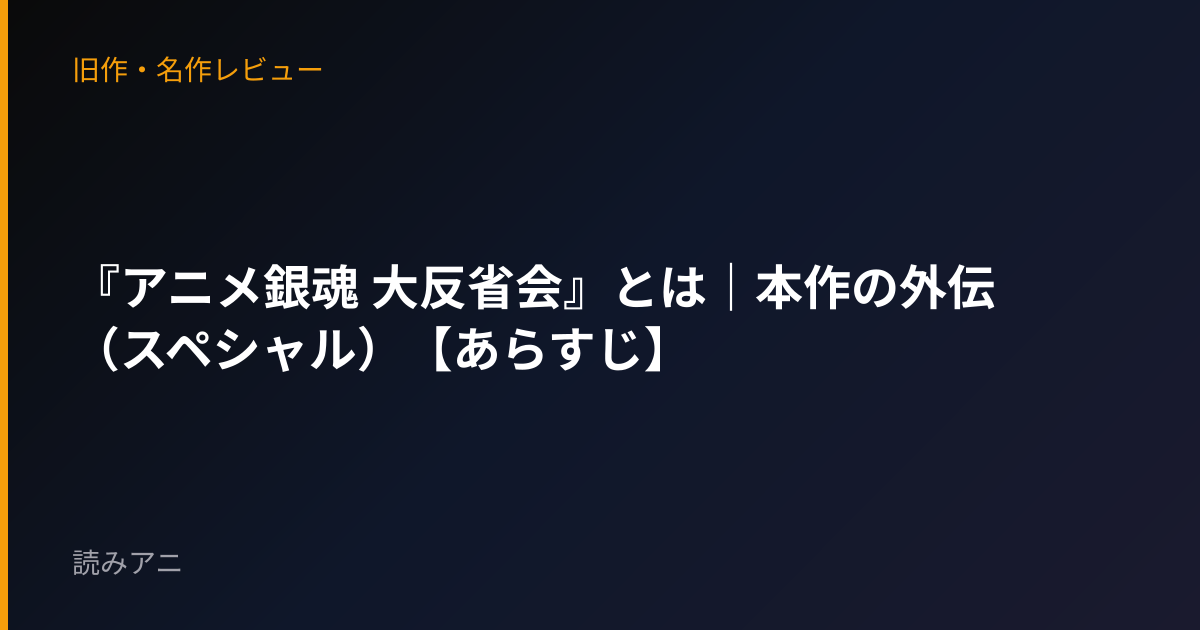 『アニメ銀魂 大反省会』とは｜本作の外伝（スペシャル）【あらすじ】